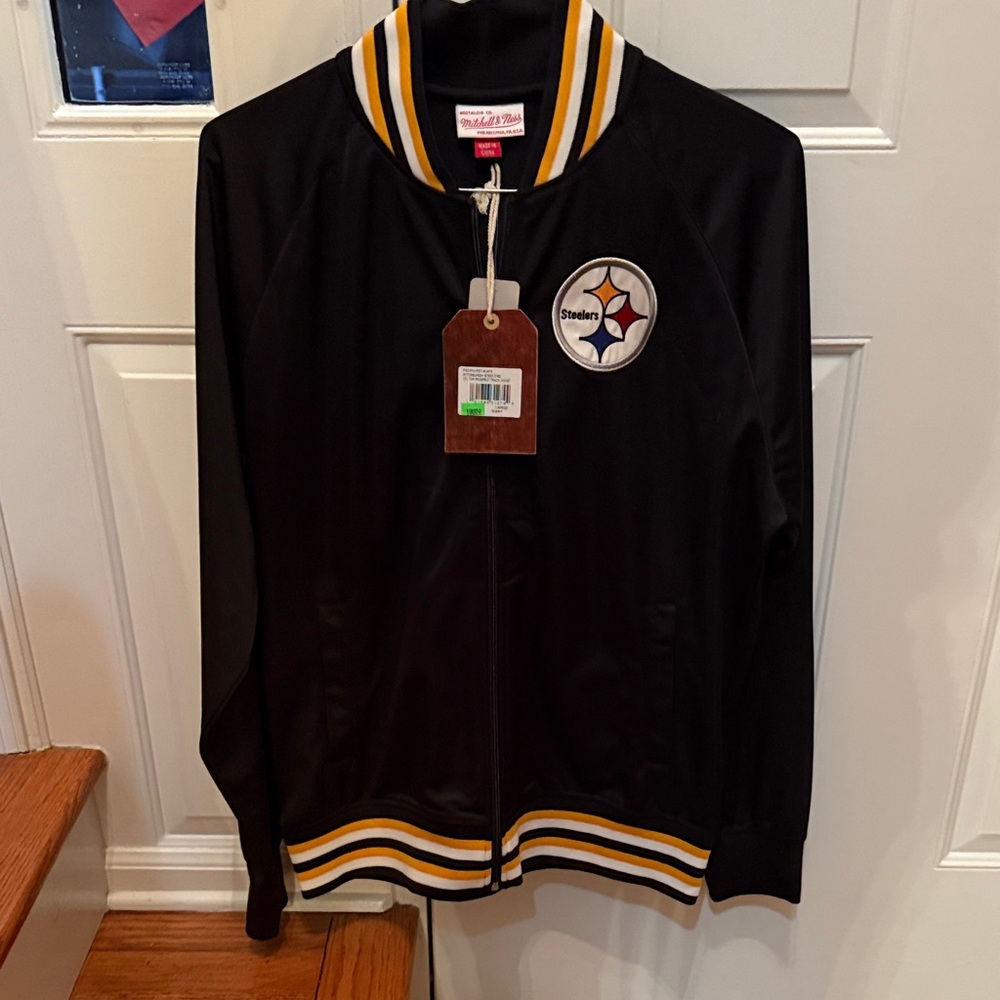 Mitchell & Ness Black and Gold Bomber Jacket